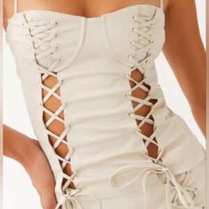 Peppermayo Mandy Lace Up Bustier Top - Antique